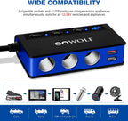 Oowolf Quick Charge 3.0 Cigarette Lighter Adapter 180W