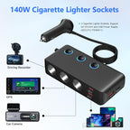 Oowolf Quick Charge 3.0 Cigarette Lighter Adapter 180W