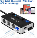 Oowolf Quick Charge 3.0 Cigarette Lighter Adapter 180W