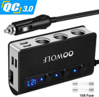 Oowolf Quick Charge 3.0 Cigarette Lighter Adapter 180W
