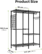 Open Wardrobe Closet Organiser 117.5x43x193.5CM Free Standing