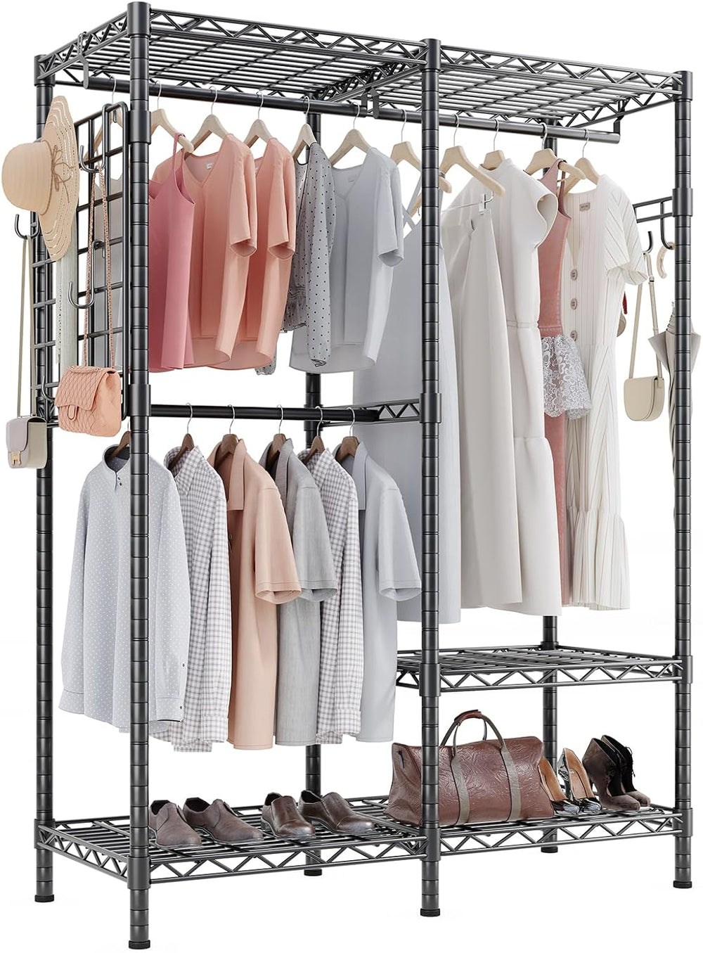Open Wardrobe Closet Organiser 117.5x43x193.5CM Free Standing