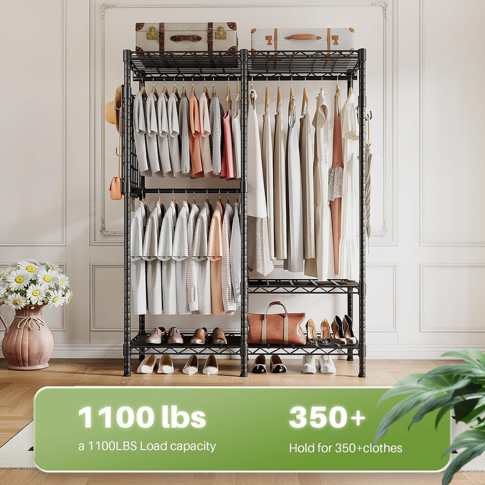 Open Wardrobe Closet Organiser 117.5x43x193.5CM Free Standing