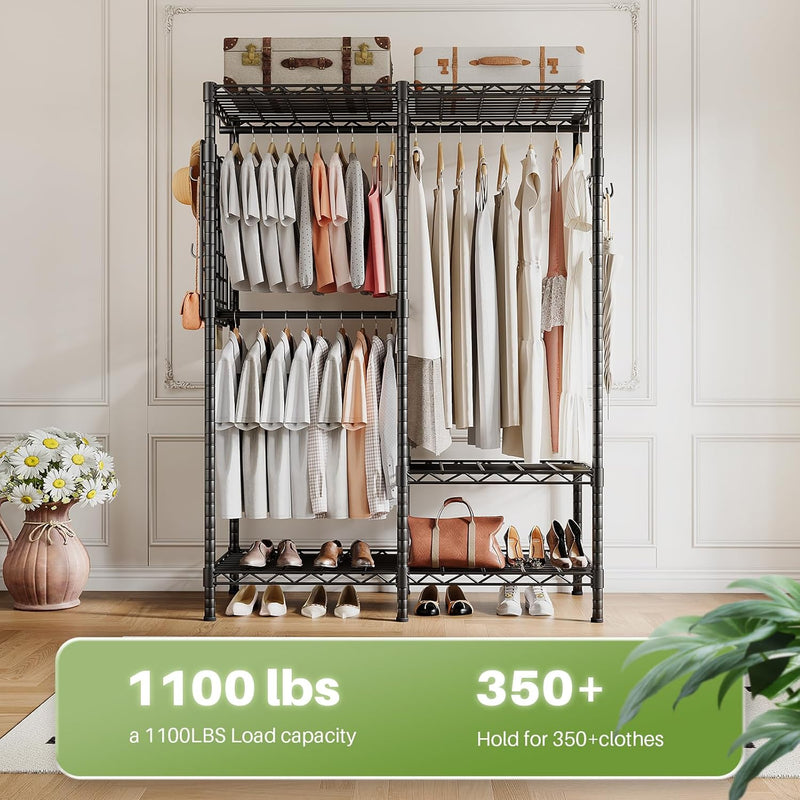 Open Wardrobe Closet Organiser 117.5x43x193.5CM Free Standing