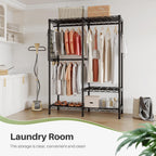 Open Wardrobe Closet Organiser 117.5x43x193.5CM Free Standing