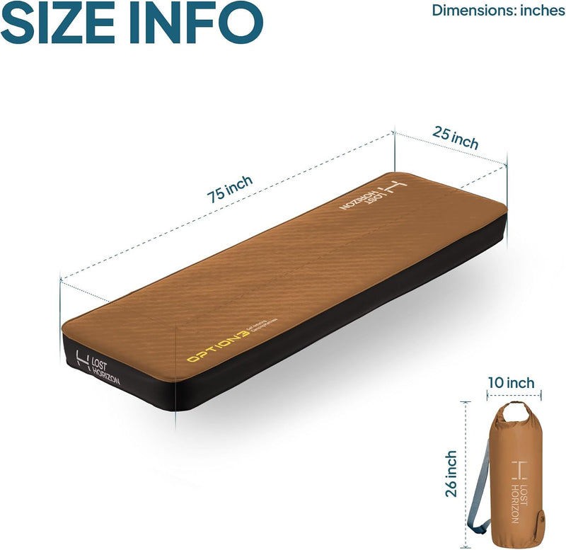 Option3 Self-Inflating Foam Camping Mattress