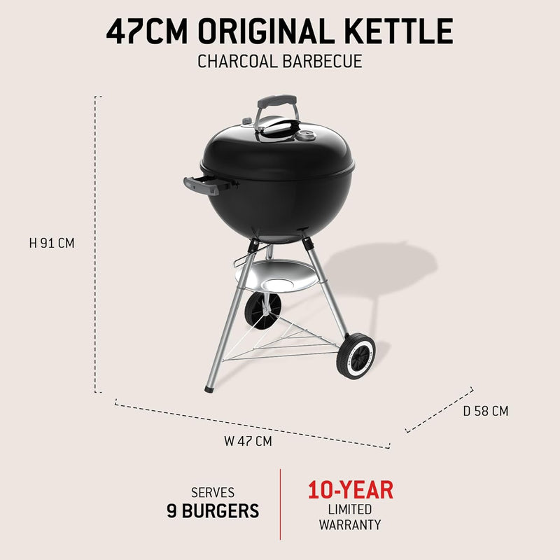Original Kettle Barbecue 47CM with Stand Wheels