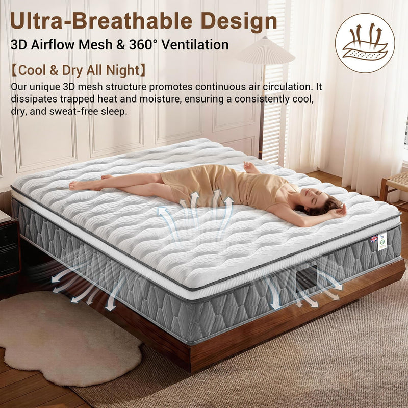 Orthopaedic Mattress for Back Pain Relief 10.6 Inch