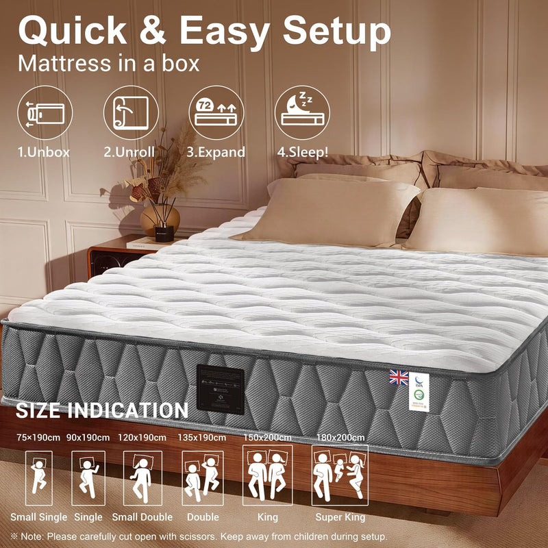 Orthopaedic Mattress for Back Pain Relief 10.6 Inch