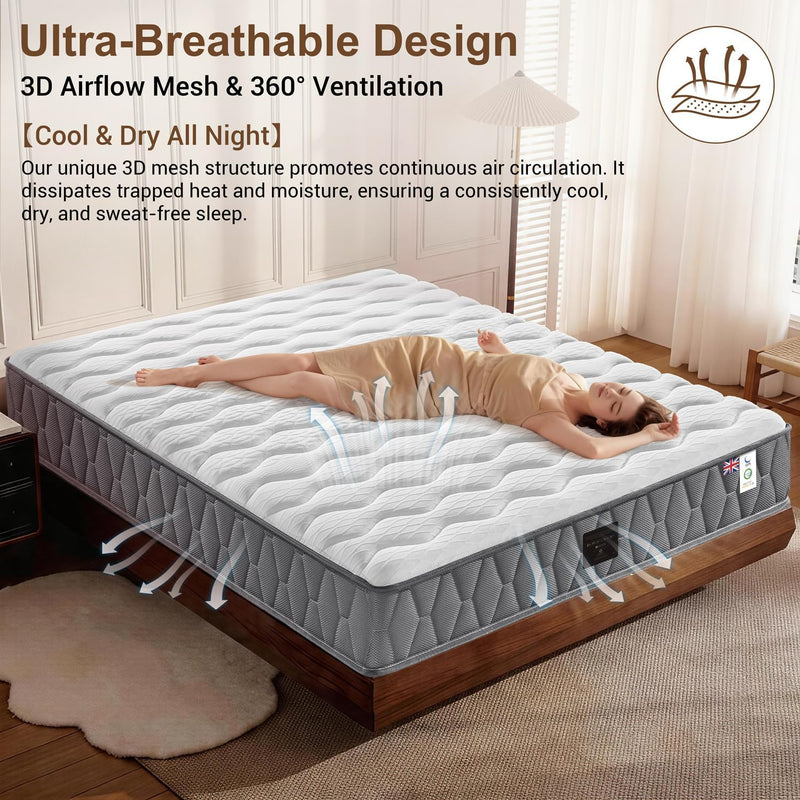 Orthopaedic Mattress for Back Pain Relief 10.6 Inch