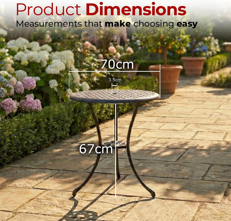 Oshowa Garden and Patio Cast Aluminium Bistro Table