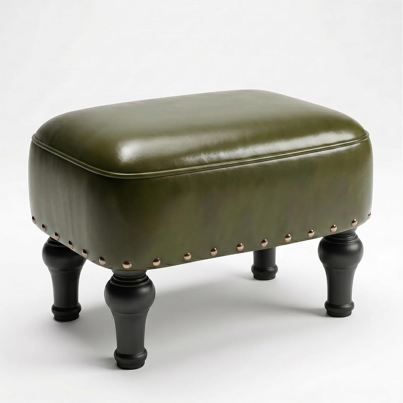 Ottoman Leather Foot Rest with Thicker Foam Padded