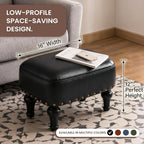 Ottoman Leather Foot Rest with Thicker Foam Padded