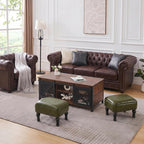 Ottoman Leather Foot Rest with Thicker Foam Padded