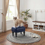 Ottoman Leather Foot Rest with Thicker Foam Padded