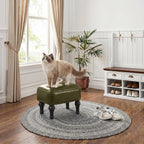 Ottoman Leather Foot Rest with Thicker Foam Padded