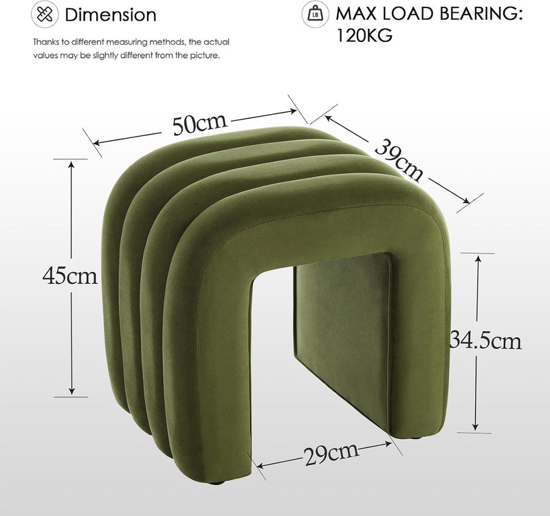 Arched Ottoman Foot Stool 45CM Height Upholstered Pouffe