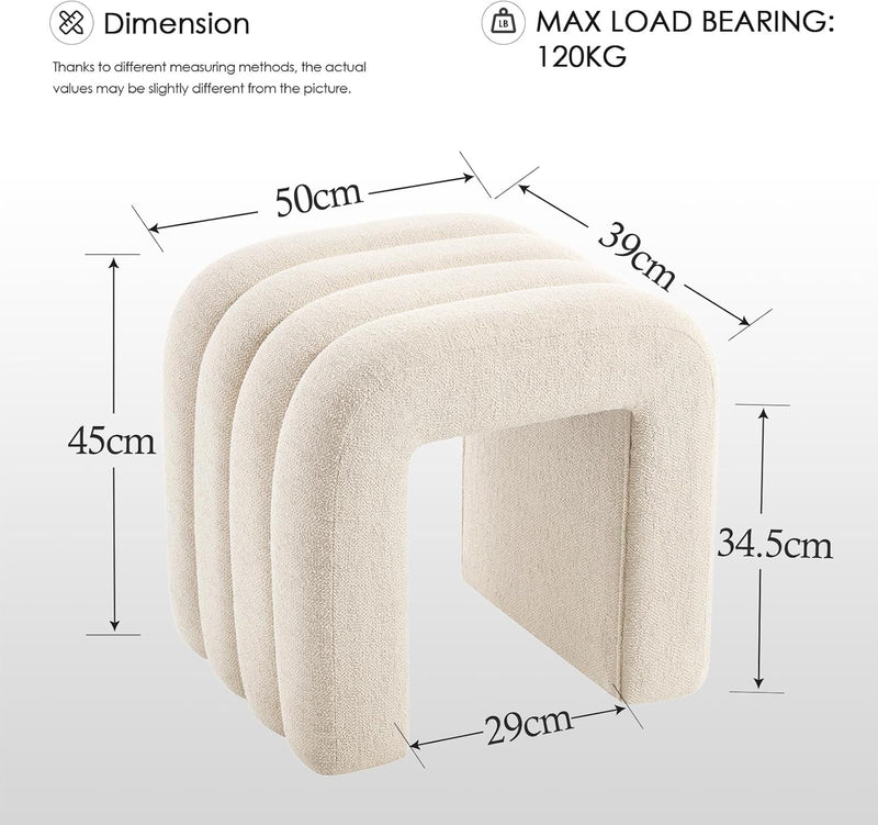 Arched Ottoman Foot Stool 45CM Height Upholstered Pouffe