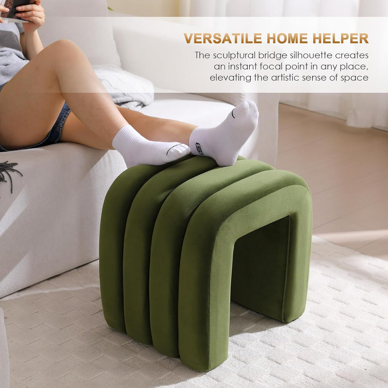 Arched Ottoman Foot Stool 45CM Height Upholstered Pouffe