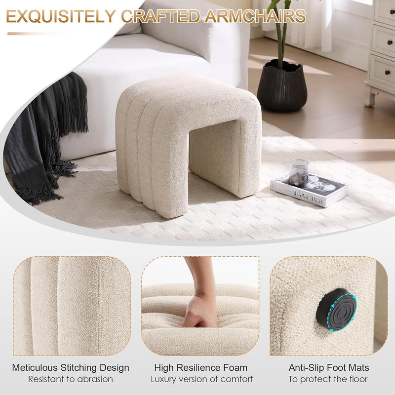 Arched Ottoman Foot Stool 45CM Height Upholstered Pouffe