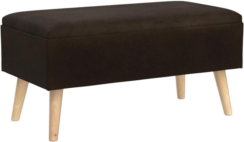 Ottoman Storage Bench Velvet Upholstery 40L Capacity Padded