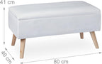 Ottoman Storage Bench Velvet Upholstery 40L Capacity Padded