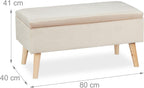 Ottoman Storage Bench Velvet Upholstery 40L Capacity Padded