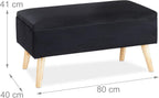 Ottoman Storage Bench Velvet Upholstery 40L Capacity Padded