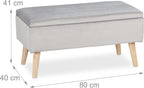Ottoman Storage Bench Velvet Upholstery 40L Capacity Padded