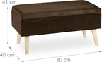 Ottoman Storage Bench Velvet Upholstery 40L Capacity Padded
