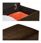 Ottoman Storage Bench Velvet Upholstery 40L Capacity Padded