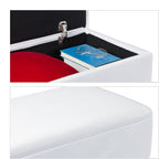Ottoman Storage Bench Velvet Upholstery 40L Capacity Padded