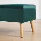 Ottoman Storage Bench Velvet Upholstery 40L Capacity Padded
