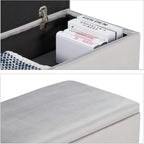 Ottoman Storage Bench Velvet Upholstery 40L Capacity Padded