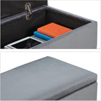 Ottoman Storage Bench Velvet Upholstery 40L Capacity Padded