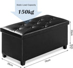 Ottoman Storage Box with 4 Wood Legs Faux