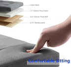 Ottoman Storage Box with 4 Wood Legs Linen