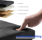 Ottoman Storage Box with 4 Wood Legs Linen