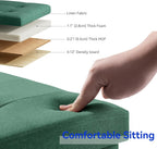 Ottoman Storage Box with 4 Wood Legs Linen