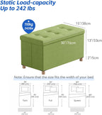 Ottoman Storage Box with 4 Wood Legs Linen