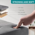 Ottoman Storage Box with 4 Wood Legs Linen
