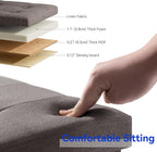 Ottoman Storage Box with 4 Wood Legs Linen