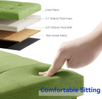 Ottoman Storage Box with 4 Wood Legs Linen