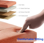 Ottoman Storage Box with 4 Wood Legs Linen