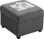 Ottoman with Storage 57CM Corduroy Footstool Multipurpose Foot