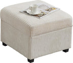 Ottoman with Storage 57CM Corduroy Footstool Multipurpose Foot