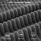 Ottoman with Storage 57CM Corduroy Footstool Multipurpose Foot