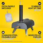 Outdoor 12 Inch Wood Pellet Portable Fired Pizza