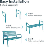 Outdoor Bench Garden with Anti-Rust Aluminium Steel Metal