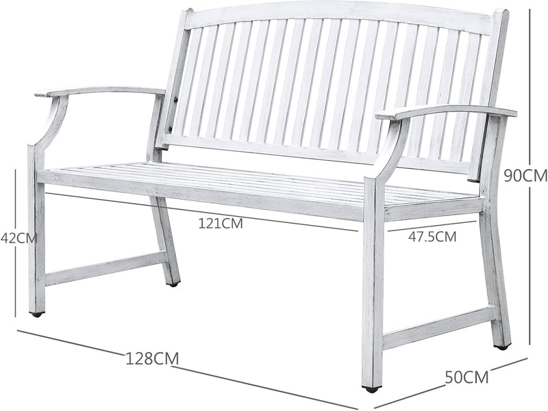 Outdoor Bench Garden with Anti-Rust Aluminium Steel Metal